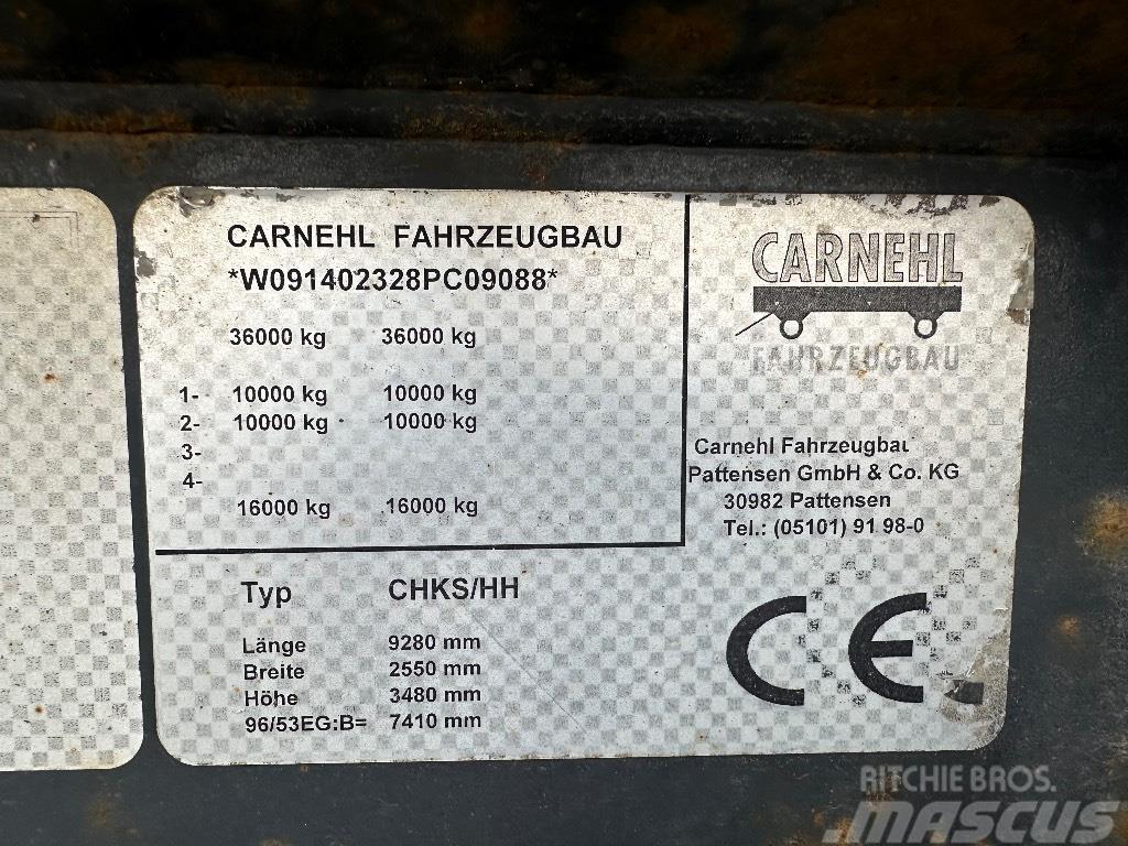 Carnehl 2 akselinen paripyörillä / hydrauliperälaudalla Savivartės puspriekabės