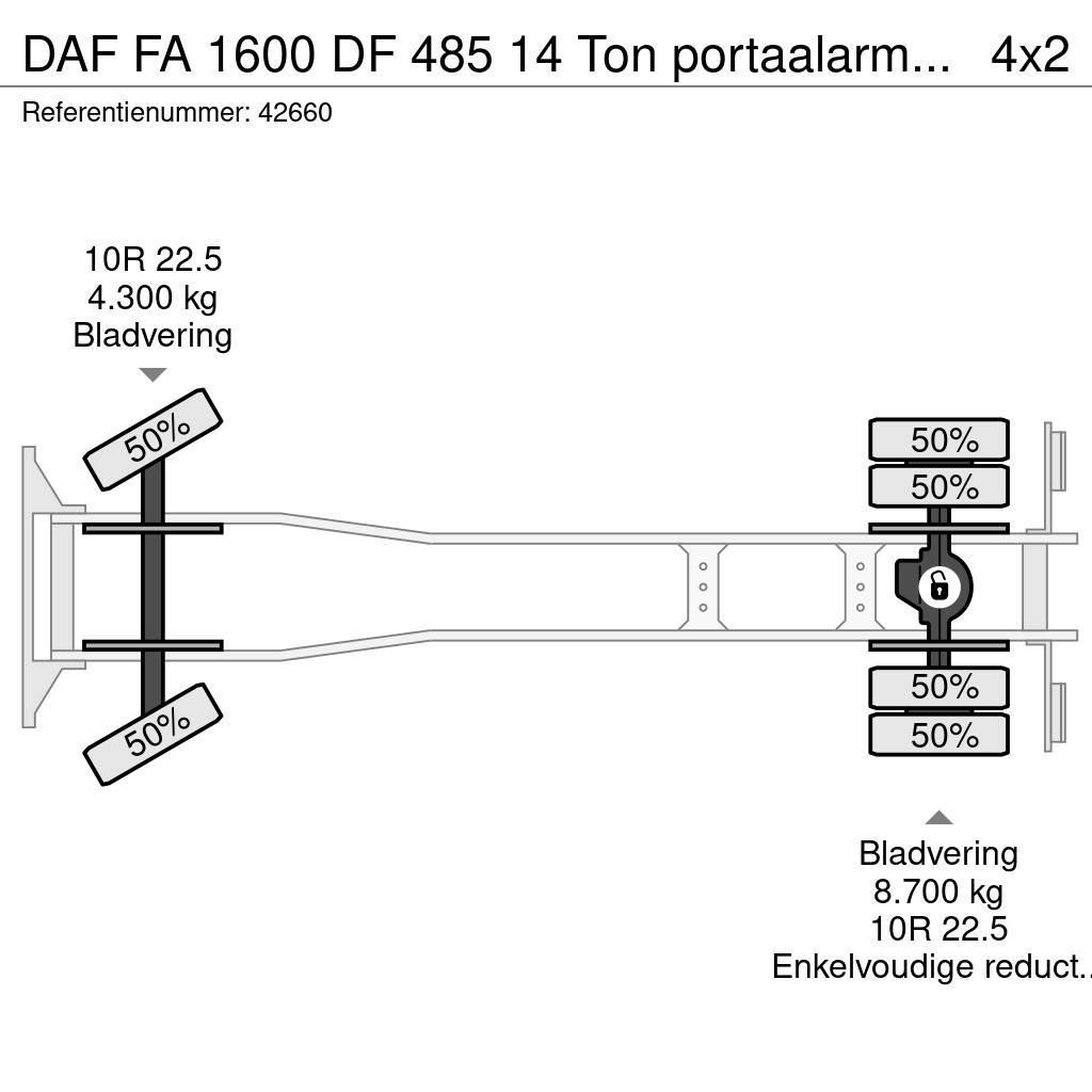 DAF FA 1600 DF 485 14 Ton portaalarmsysteem Oldtimer Savivarčiai