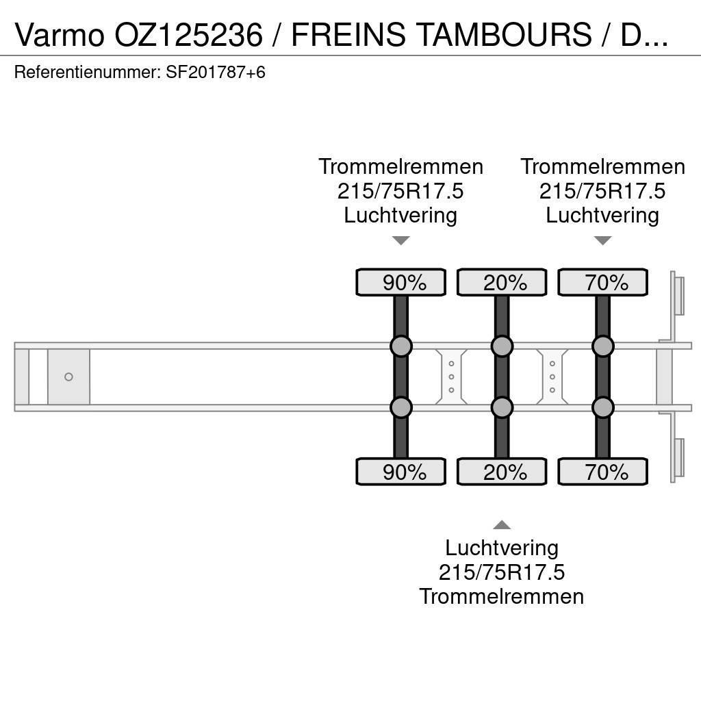 Varmo OZ125236 / FREINS TAMBOURS / DRUM BRAKES Žemo iškrovimo puspriekabės