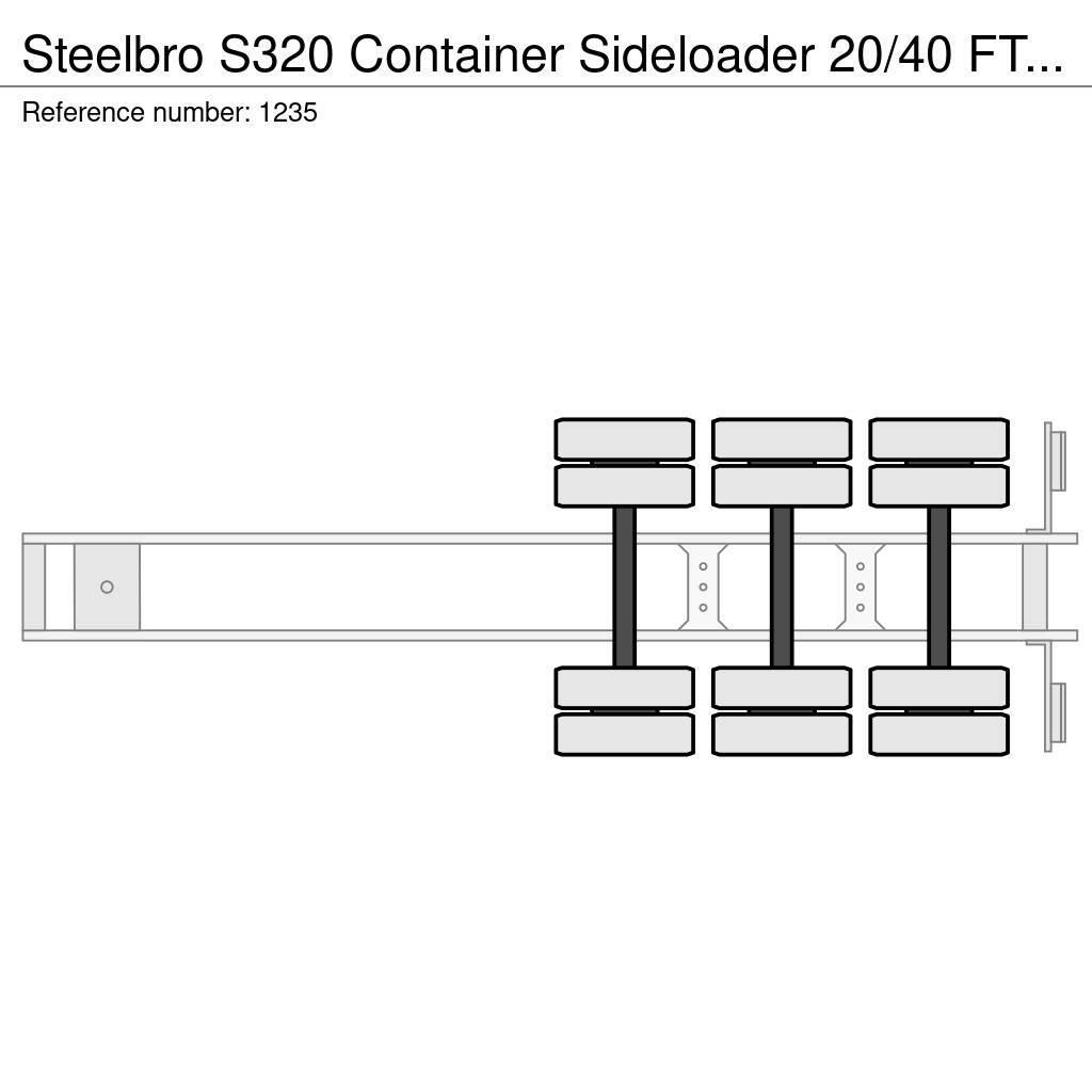 Steelbro S320 Container Sideloader 20/40 FT Remote 3 Axle 1 Konteinerių puspriekabės