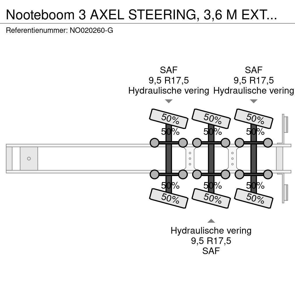 Nooteboom 3 AXEL STEERING, 3,6 M EXTENDABLE Žemo iškrovimo puspriekabės