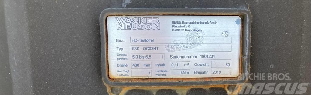 Wacker Neuson Tieflöffel 400mm QC03HT Heavy Duty Smulkinimo kaušai