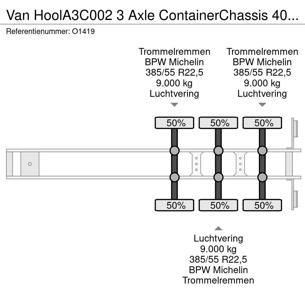 Van Hool A3C002 3 Axle ContainerChassis 40/45FT - Galvinise Konteinerių puspriekabės