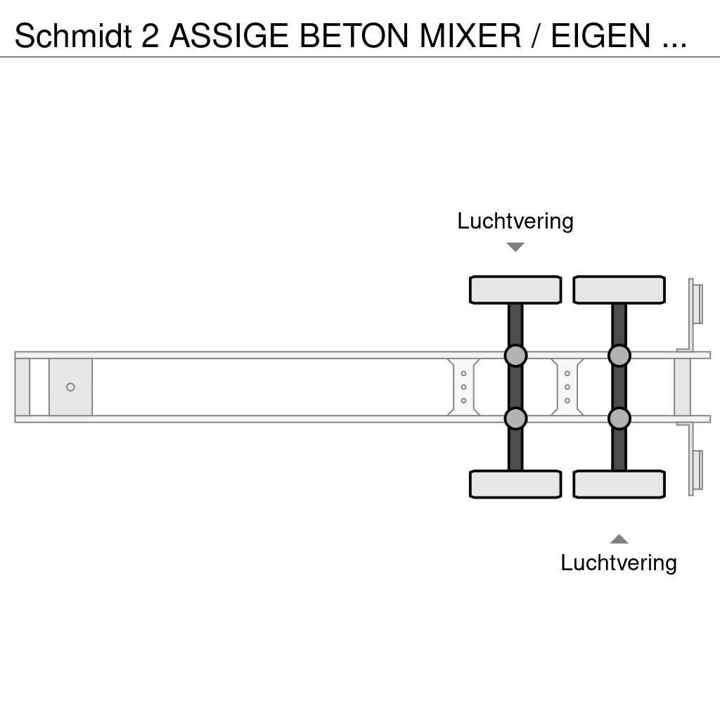 Schmidt 2 ASSIGE BETON MIXER / EIGEN MOTOR / 6 CYL DEUTZ / Kitos puspriekabės