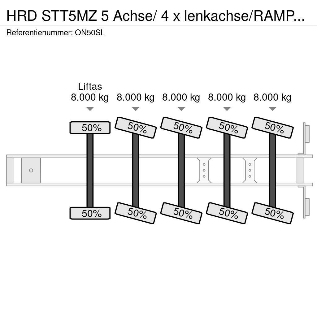 HRD STT5MZ 5 Achse/ 4 x lenkachse/RAMPEN/EXTENDABLE!! Žemo iškrovimo puspriekabės