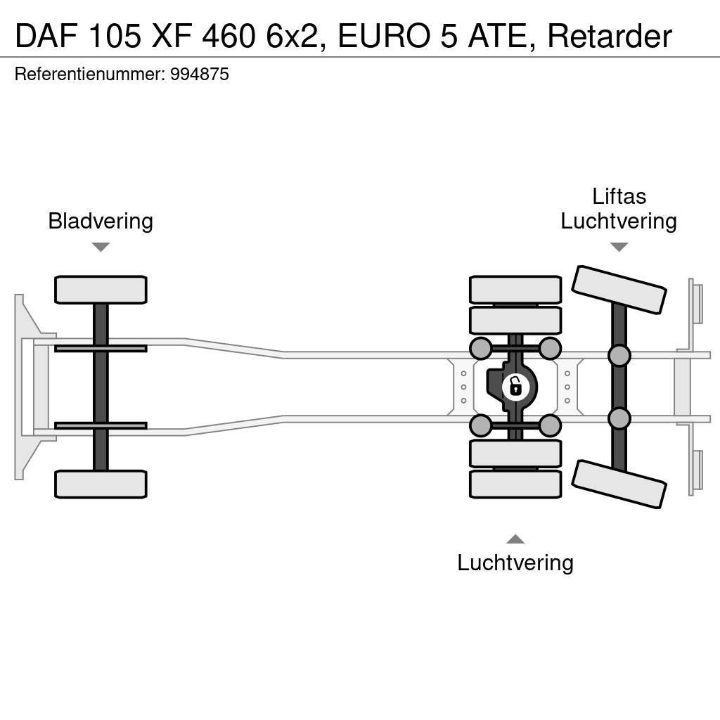 DAF 105 XF 460 6x2, EURO 5 ATE, Retarder Važiuoklė su kabina
