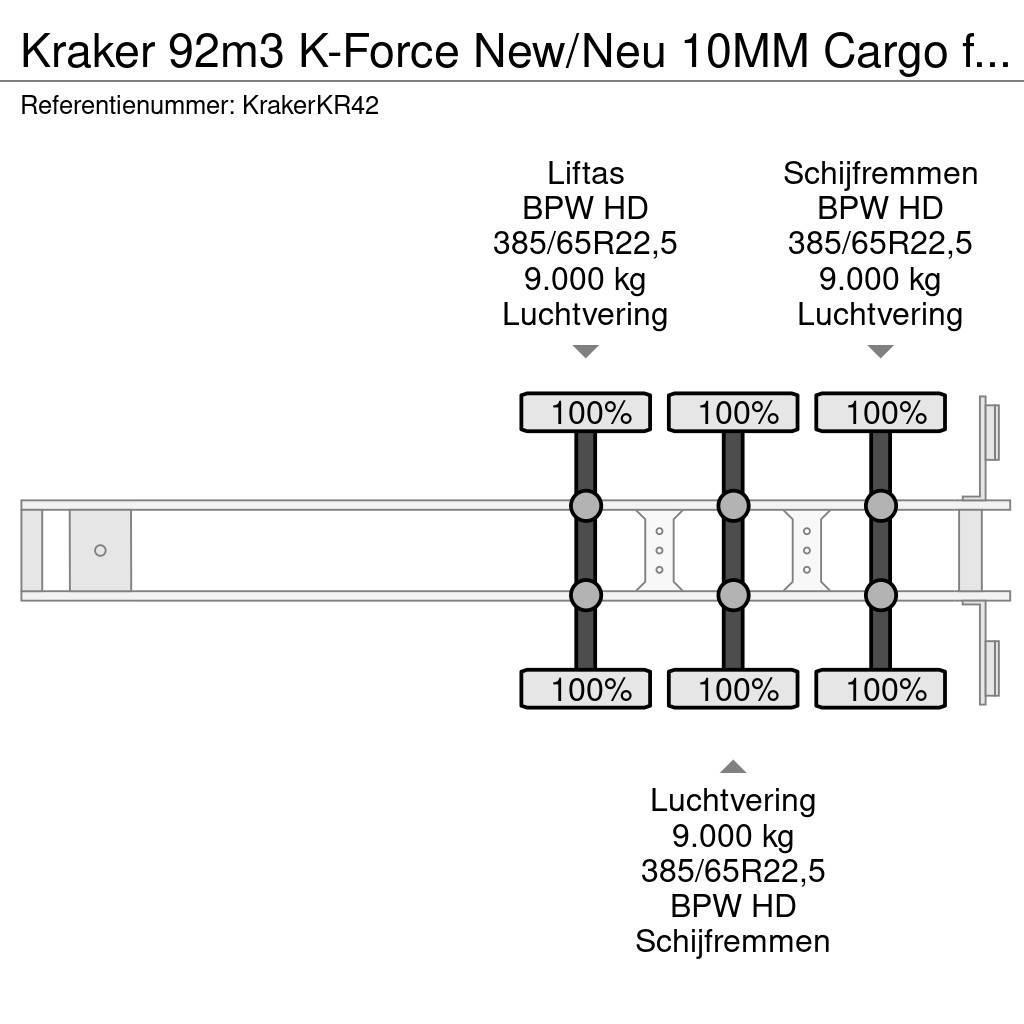 Kraker 92m3 K-Force New/Neu 10MM Cargo floor Liftas Alumi Puspriekabės su grindimis