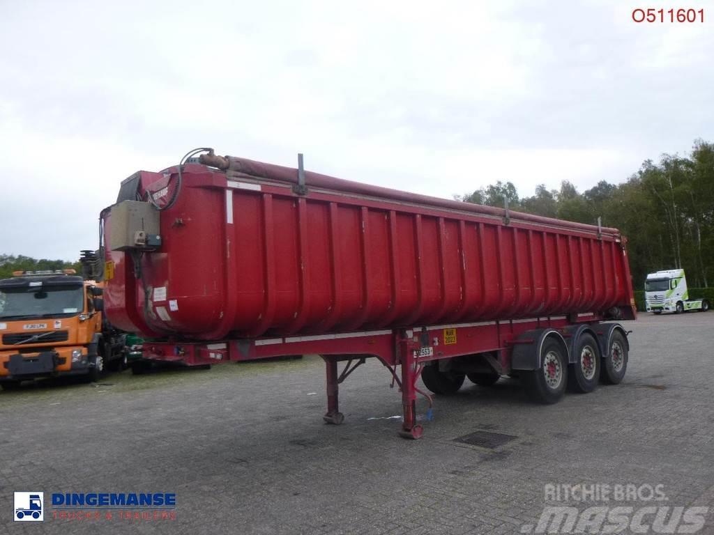 Fruehauf Tipper trailer alu 34.6 m3 + tarpaulin Savivartės puspriekabės