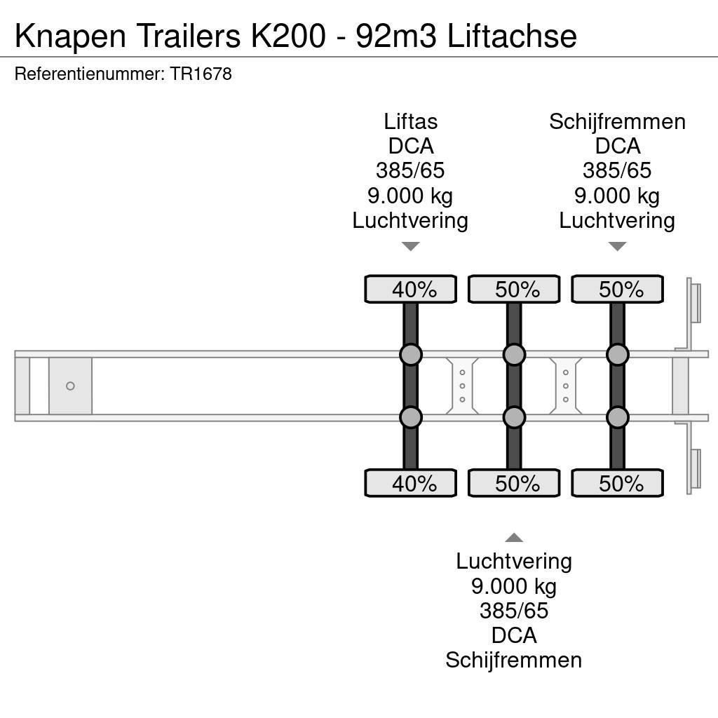 Knapen Trailers K200 - 92m3 Liftachse Puspriekabės su grindimis