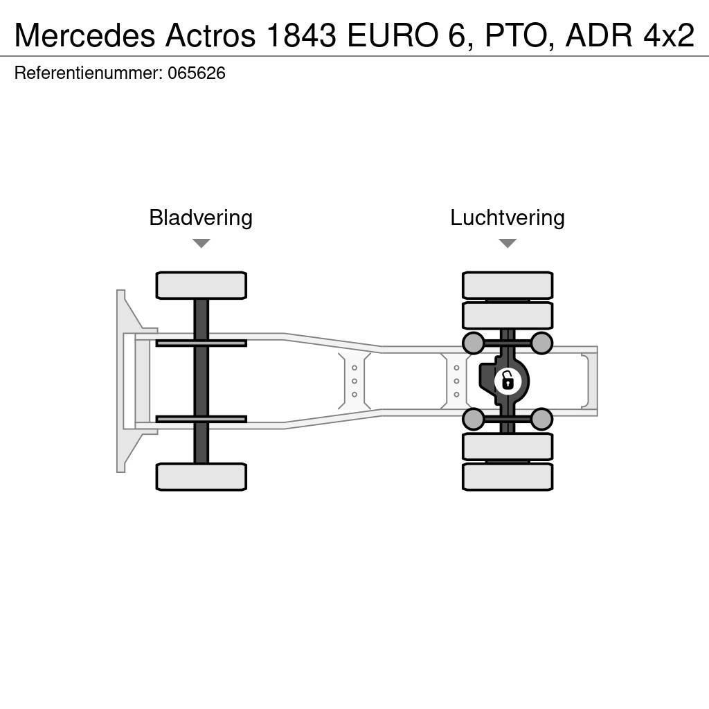 Mercedes-Benz Actros 1843 EURO 6, PTO, ADR Naudoti vilkikai