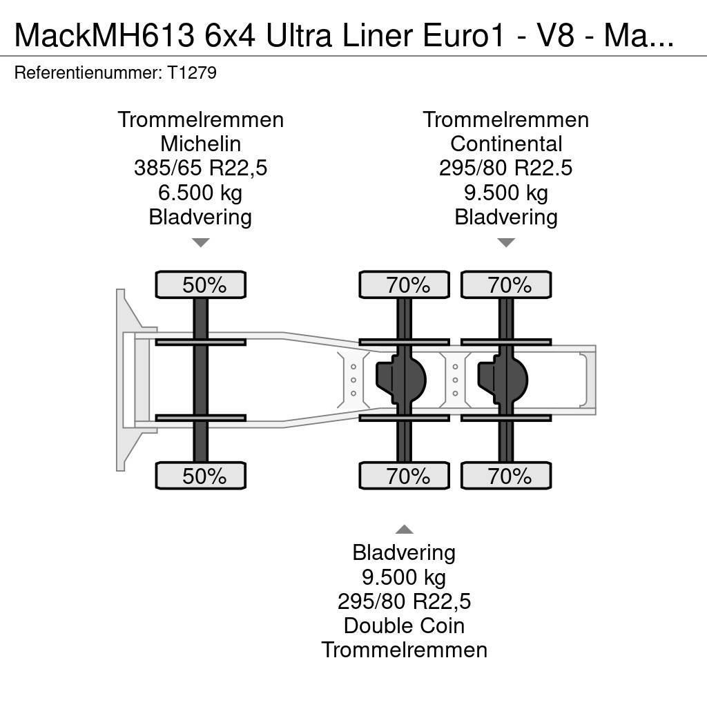 Mack MH613 6x4 Ultra Liner Euro1 - V8 - Manual - PTO - Naudoti vilkikai