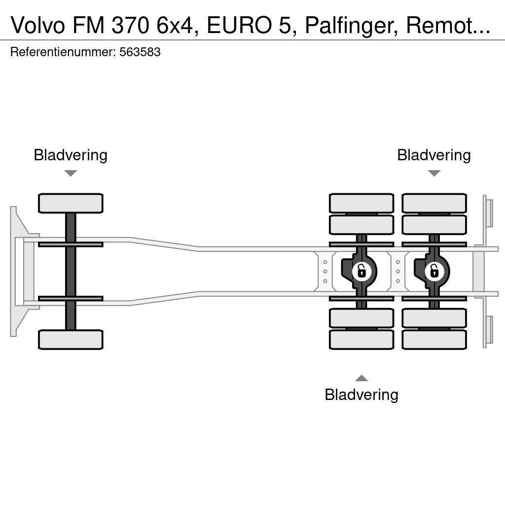 Volvo FM 370 6x4, EURO 5, Palfinger, Remote, Steel suspe Platformos/ Pakrovimas iš šono