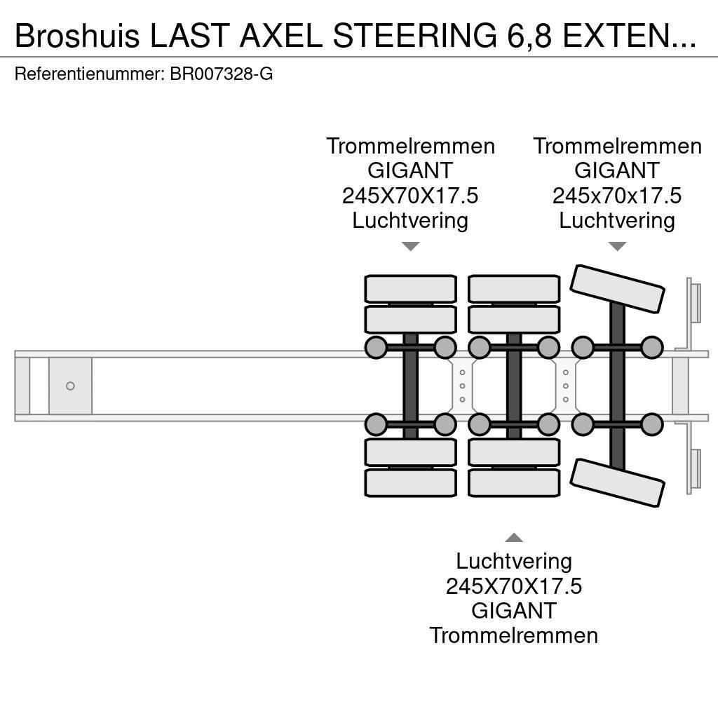 Broshuis LAST AXEL STEERING 6,8 EXTENDABLE Žemo iškrovimo puspriekabės