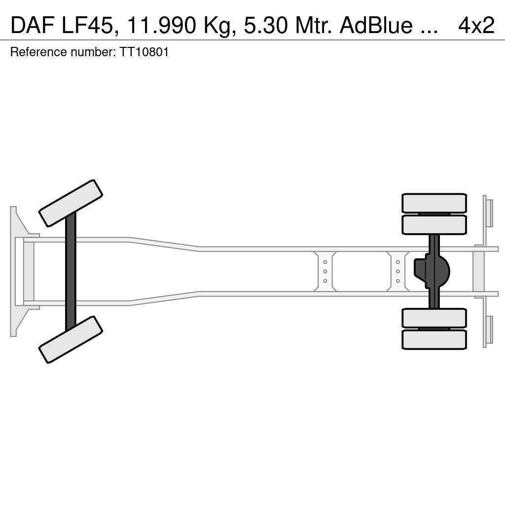 DAF LF45, 11.990 Kg, 5.30 Mtr. AdBlue Platformos/ Pakrovimas iš šono