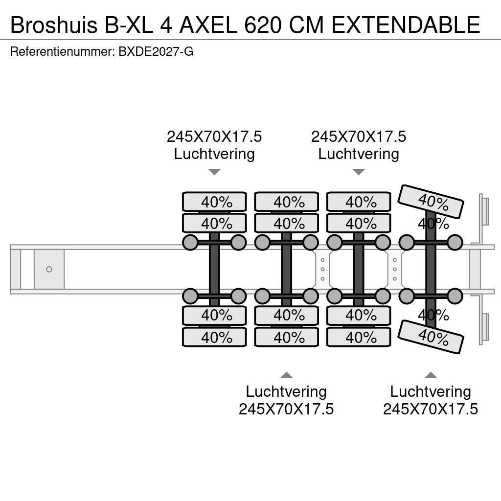 Broshuis B-XL 4 AXEL 620 CM EXTENDABLE Žemo iškrovimo puspriekabės