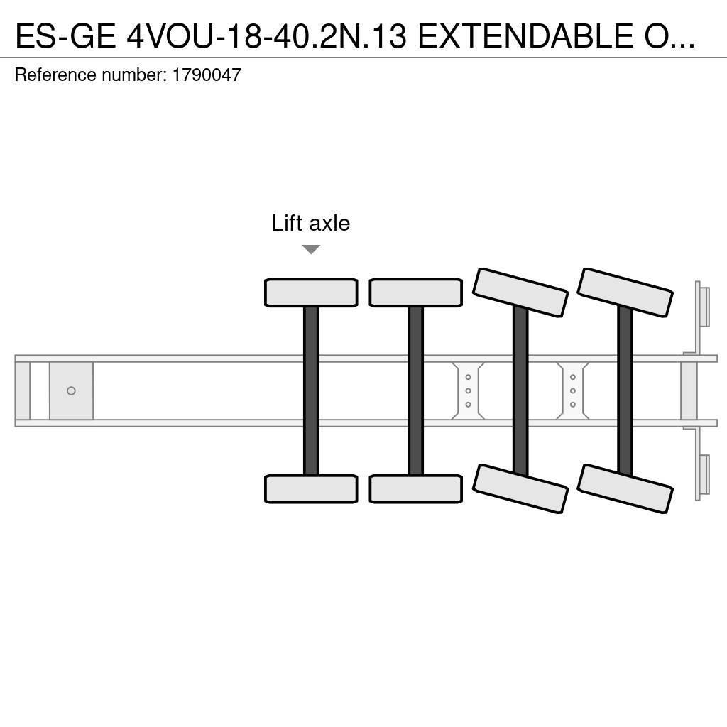 Es-ge 4VOU-18-40.2N.13 EXTENDABLE OPLEGGER/TRAILER/AUFLI Bortinių sunkvežimių priekabos su nuleidžiamais bortais