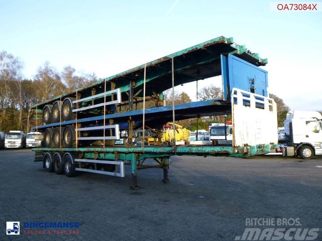 SDC Stack - 3 x platform trailer 13.6 m / 39 t Bortinių sunkvežimių priekabos su nuleidžiamais bortais