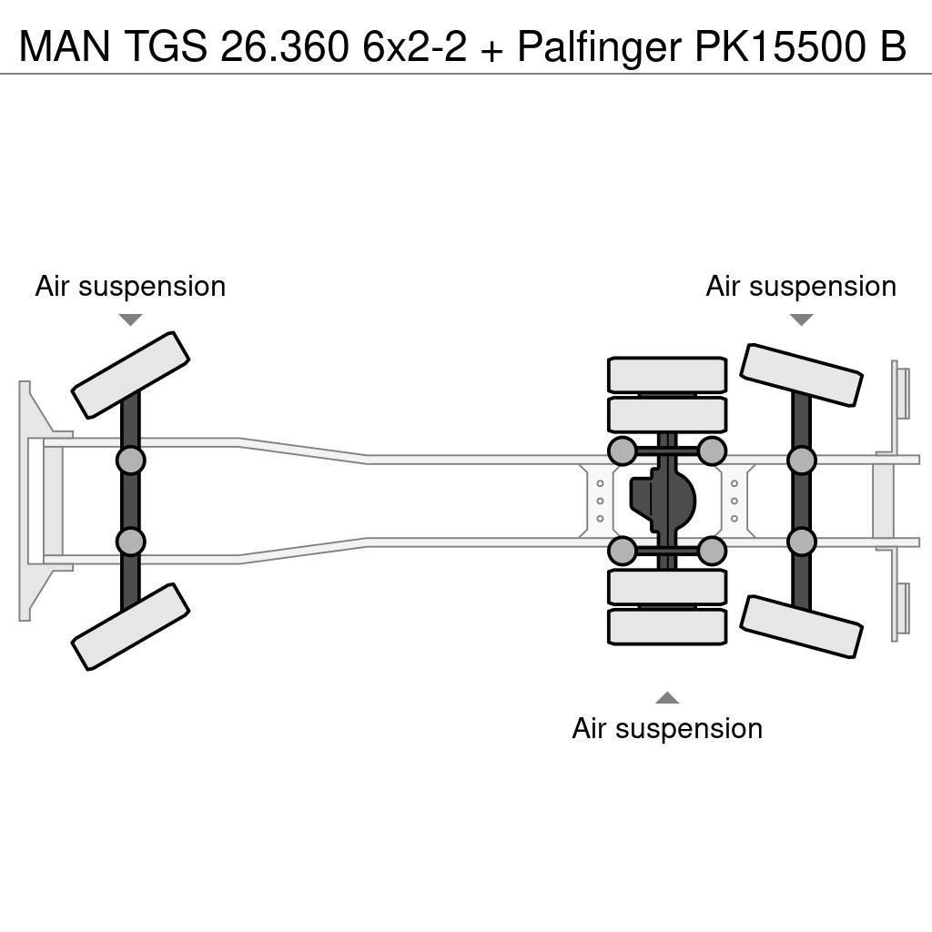 MAN TGS 26.360 6x2-2 + Palfinger PK15500 B Visureigiai kranai