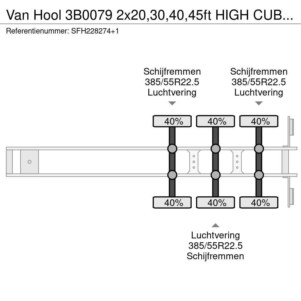 Van Hool 3B0079 2x20,30,40,45ft HIGH CUBE 'CENTRAL FRAME' Konteinerių puspriekabės
