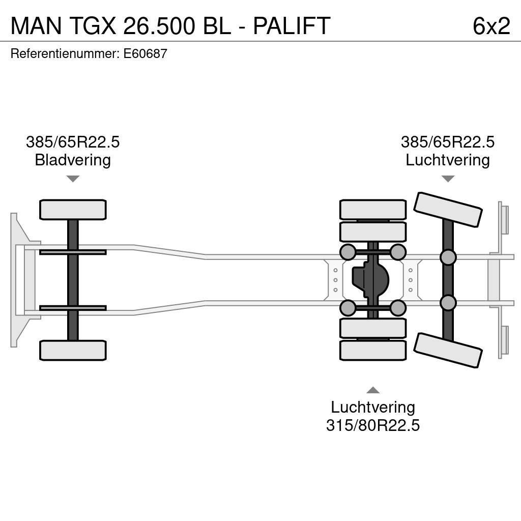MAN TGX 26.500 BL - PALIFT Konteinerių nuožulnaus pakėlimo ant platformos krautuvai