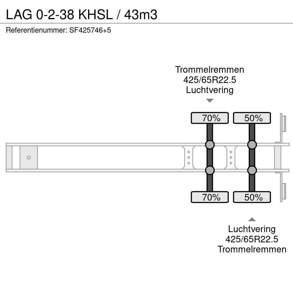 LAG 0-2-38 KHSL / 43m3 Savivartės puspriekabės