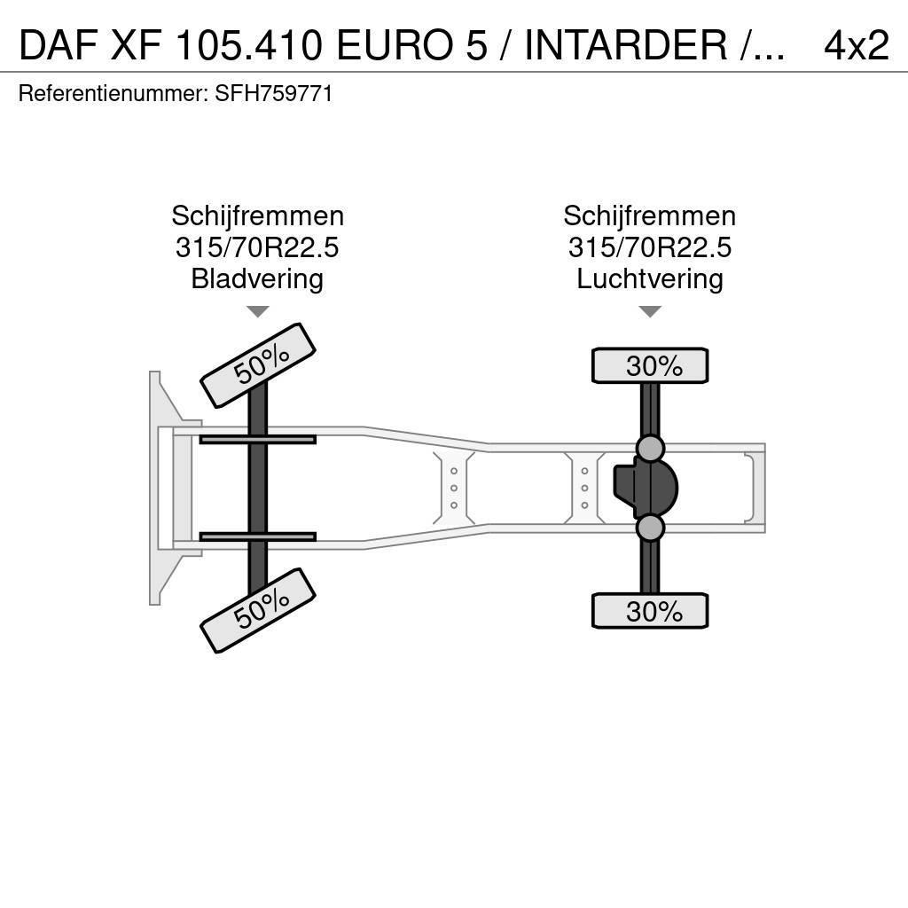 DAF XF 105.410 EURO 5 / INTARDER / COMPRESSOR / PTO / Naudoti vilkikai