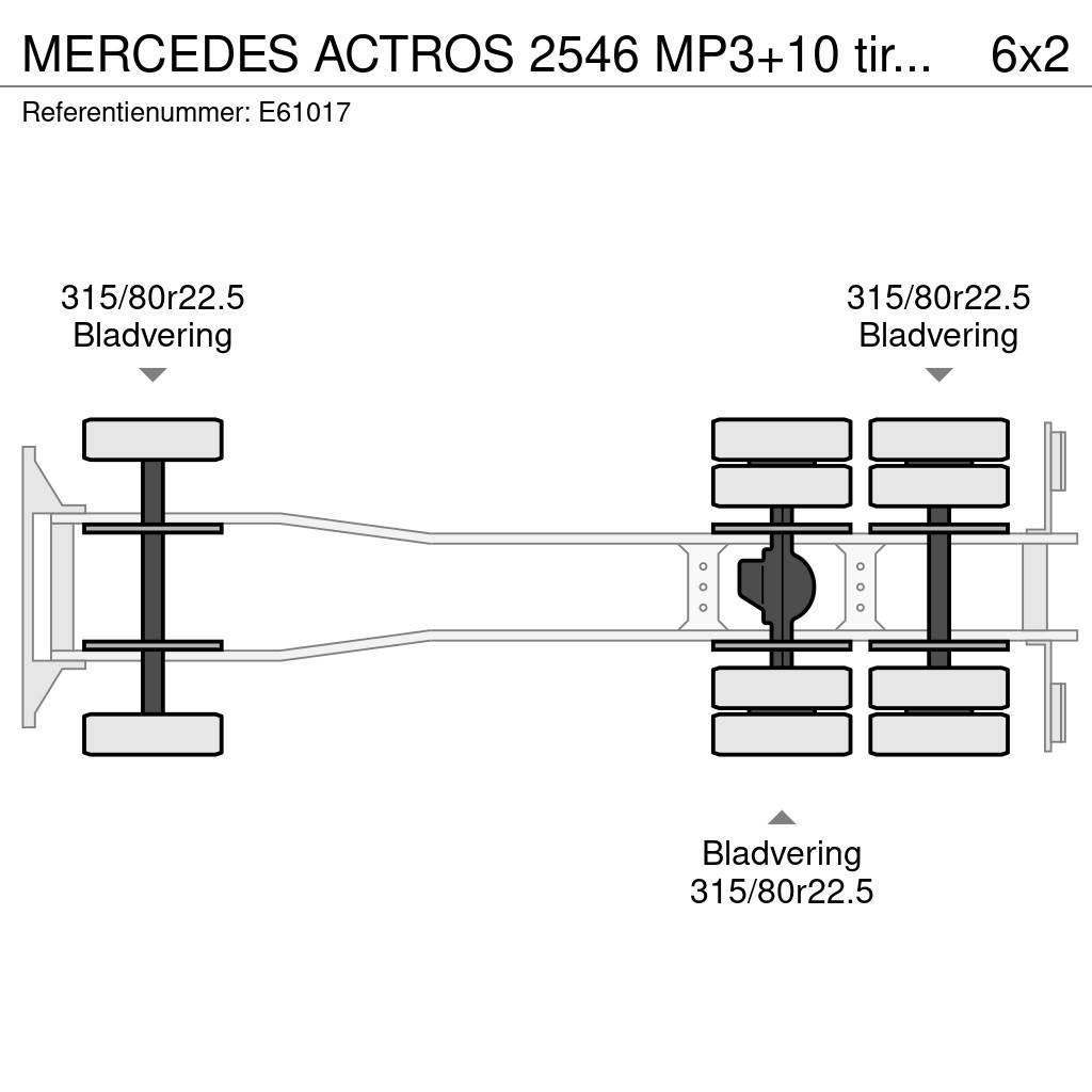Mercedes-Benz ACTROS 2546 MP3+10 tires/pneus Konteinerių nuožulnaus pakėlimo ant platformos krautuvai