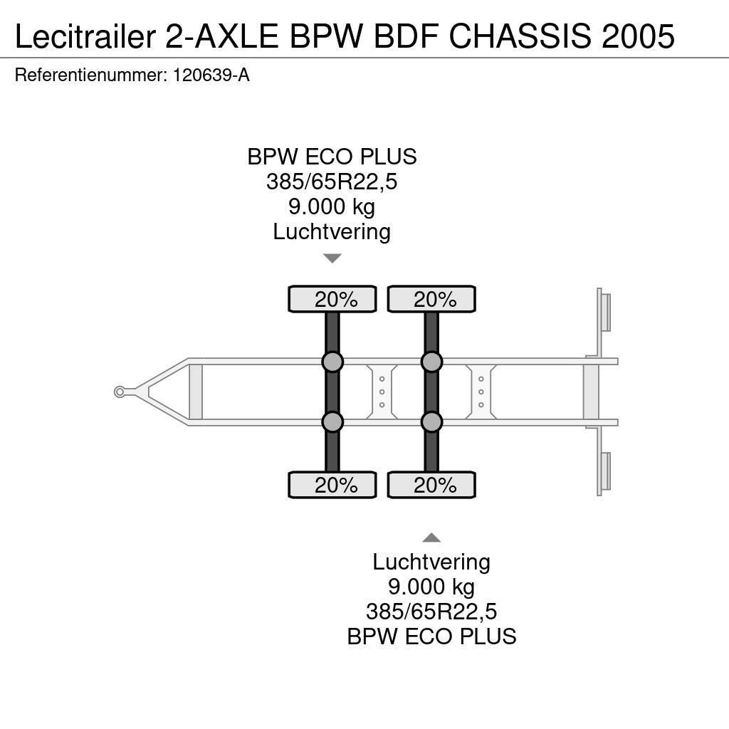 Lecitrailer 2-AXLE BPW BDF CHASSIS 2005 Karkasiniai krautuvai