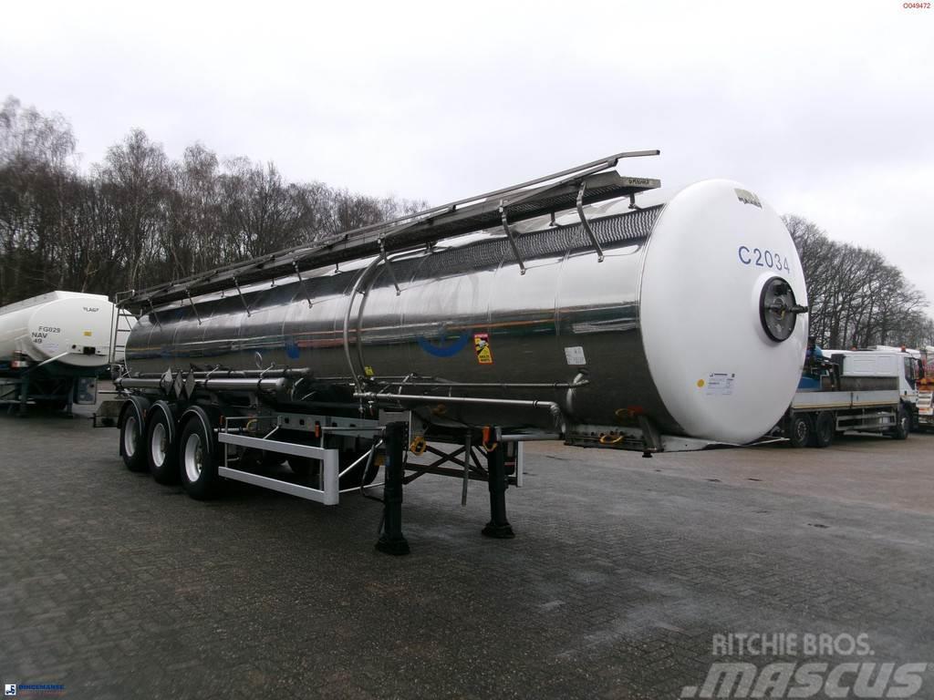 Magyar Chemical tank inox 22.5 m3 / 1 comp ADR 29-05-2024 Cisternos puspriekabės