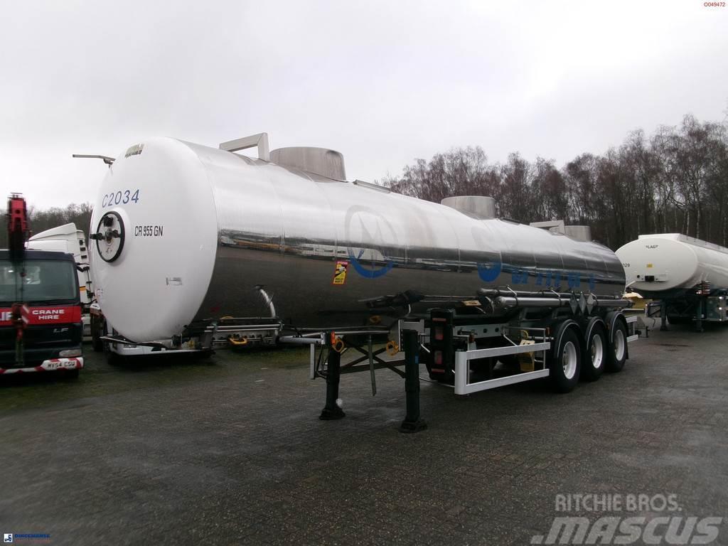 Magyar Chemical tank inox 22.5 m3 / 1 comp ADR 29-05-2024 Cisternos puspriekabės
