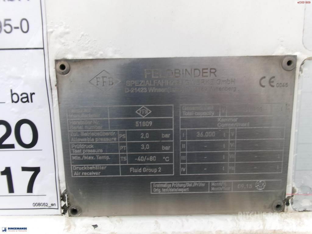 Feldbinder Powder tank alu 36 m3 / 1 comp Cisternos puspriekabės