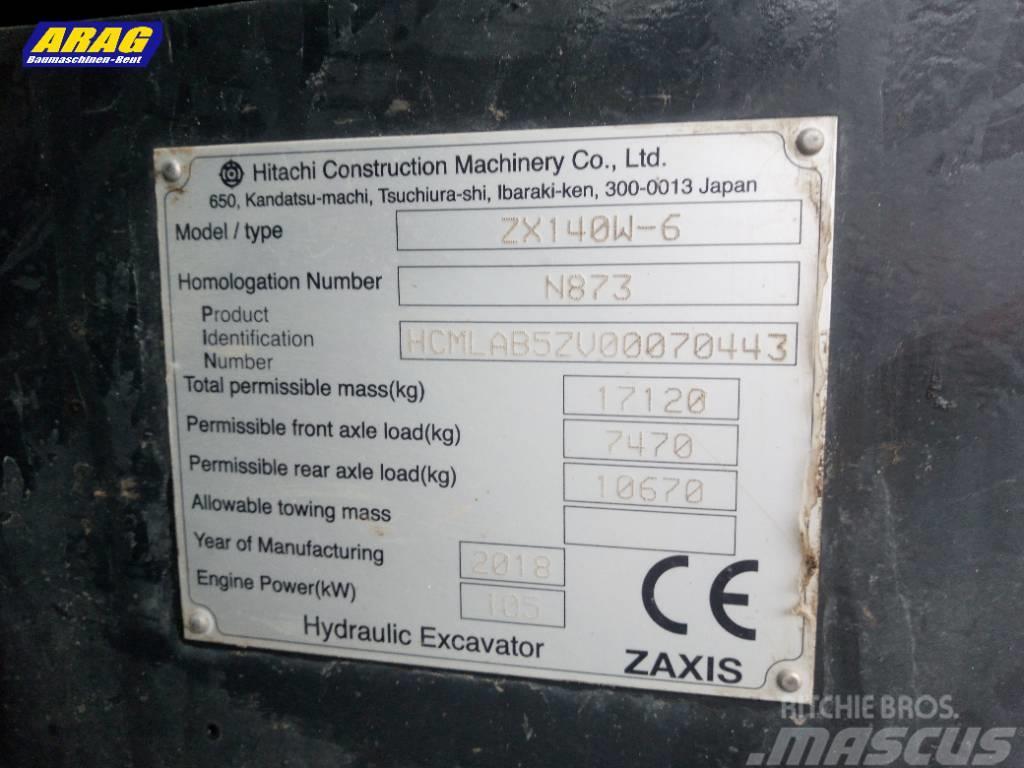 Hitachi ZX 140 W-6 Ratiniai ekskavatoriai