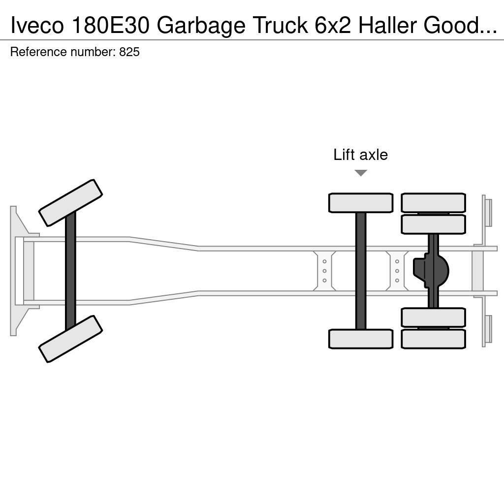 Iveco 180E30 Garbage Truck 6x2 Haller Good Condition Šiukšliavežės