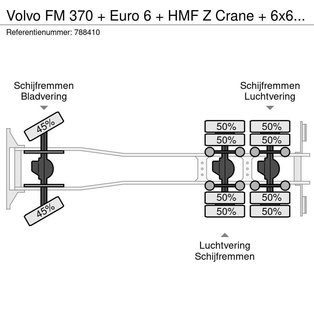 Volvo FM 370 + Euro 6 + HMF Z Crane + 6x6 + Hardox KIPPE Visureigiai kranai