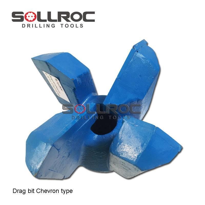 Sollroc chevron drag bit for four wings Gręžimo įranga ir atsarginės dalys