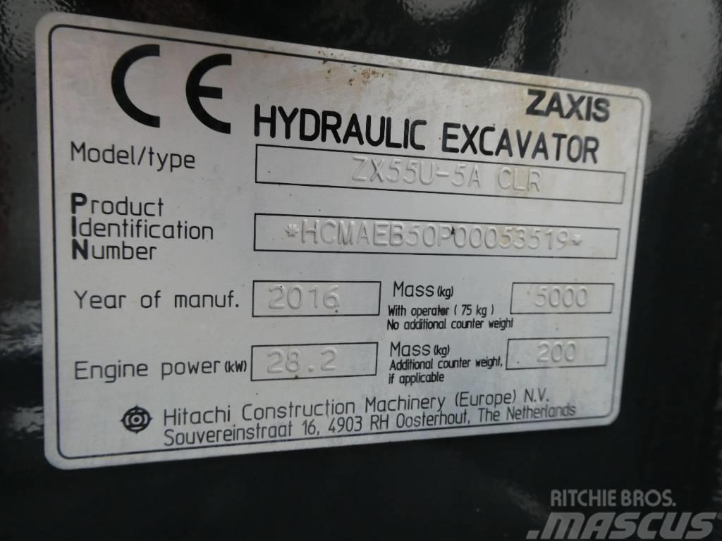 Hitachi ZX 55 U-5 A CLR Mini ekskavatoriai < 7 t