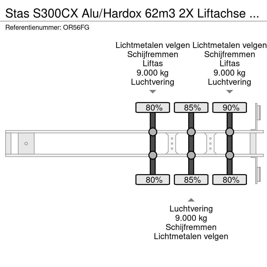 Stas S300CX Alu/Hardox 62m3 2X Liftachse Alcoa LED Savivartės puspriekabės