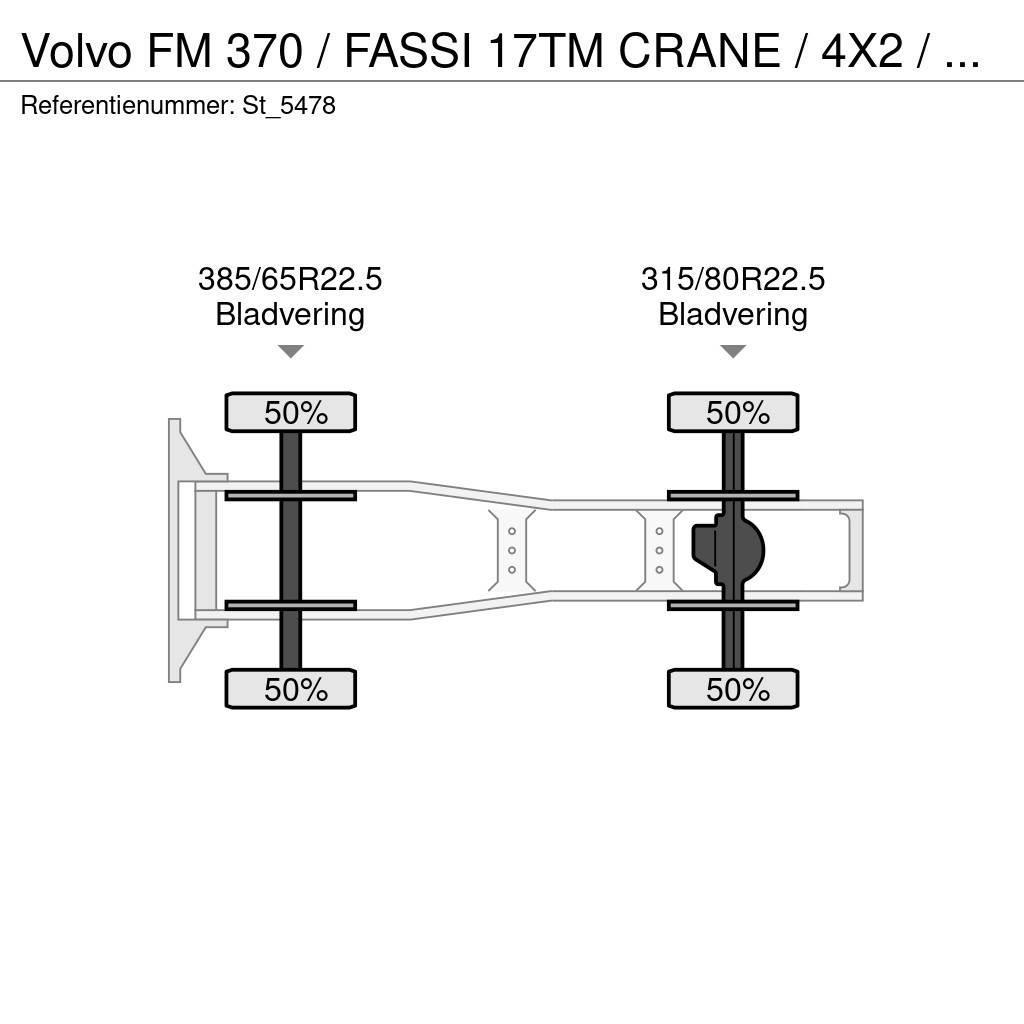 Volvo FM 370 / FASSI 17TM CRANE / 4X2 / E6 / GRUA / KRAN Naudoti vilkikai