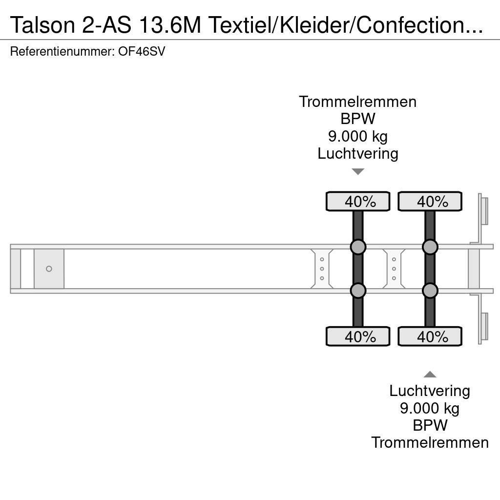Talson 2-AS 13.6M Textiel/Kleider/Confection ABS APK/TUV Dengtos puspriekabės