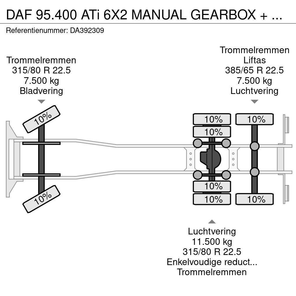 DAF 95.400 ATi 6X2 MANUAL GEARBOX + VOITH RETARDER - 1 Automobilinės cisternos