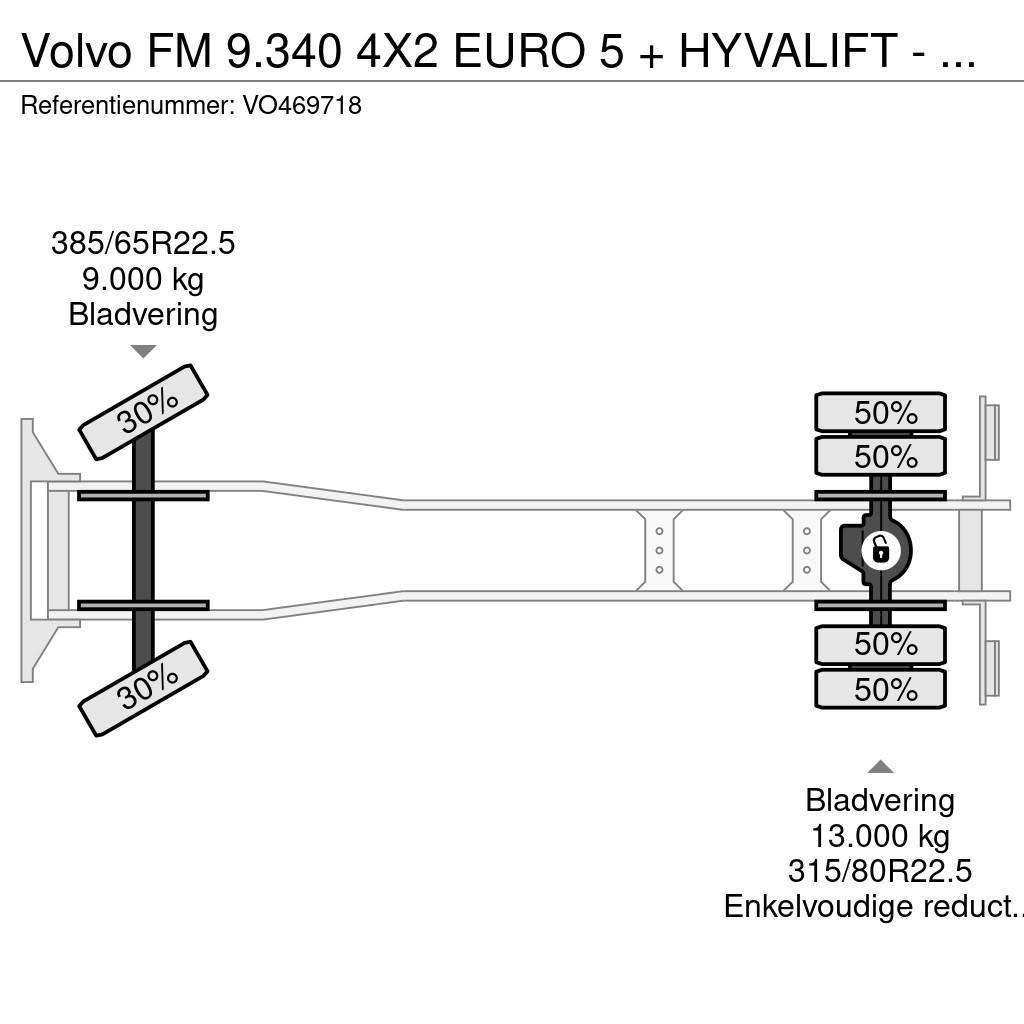 Volvo FM 9.340 4X2 EURO 5 + HYVALIFT - FULL STEEL SUSP. Savivarčiai