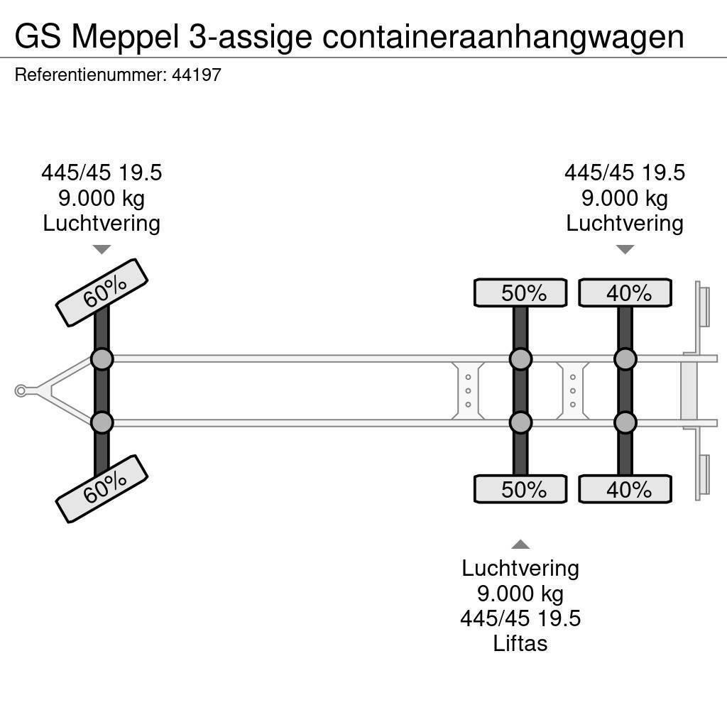 GS Meppel 3-assige containeraanhangwagen Konteinerių priekabos