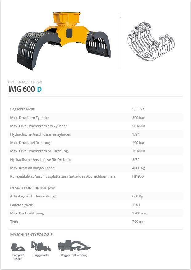 Indeco IMG 600 Griebtuvai