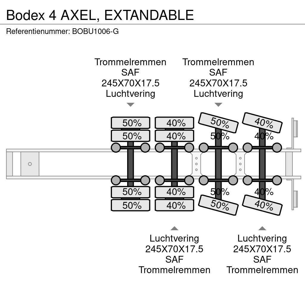 Bodex 4 AXEL,  EXTANDABLE Žemo iškrovimo puspriekabės
