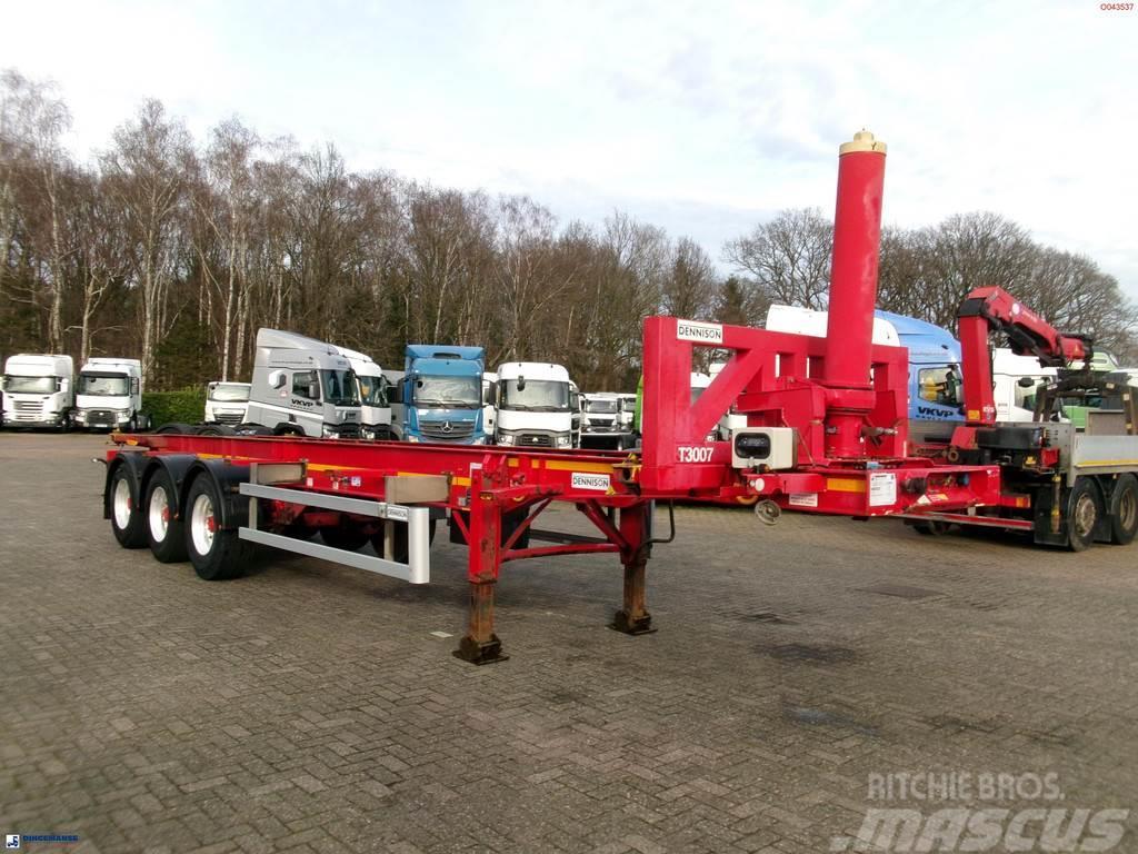 Dennison 3-axle tipping container trailer 30 ft. Savivartės puspriekabės