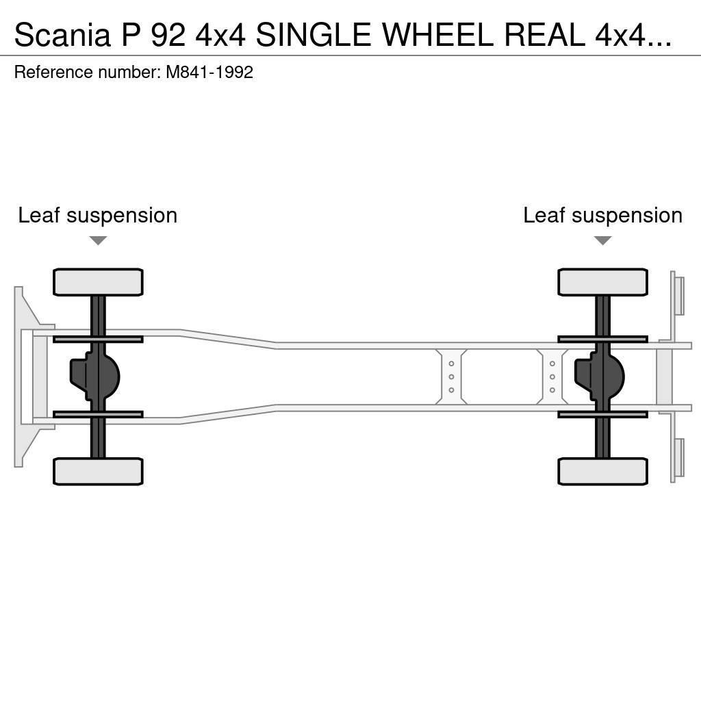 Scania P 92 4x4 SINGLE WHEEL REAL 4x4 WITH ONLY 26612 KM Sunkvežimiai su keliamuoju kabliu