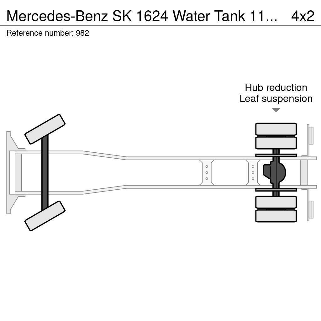 Mercedes-Benz SK 1624 Water Tank 11.000 Liters Spraybar Big Axle Automobilinės cisternos