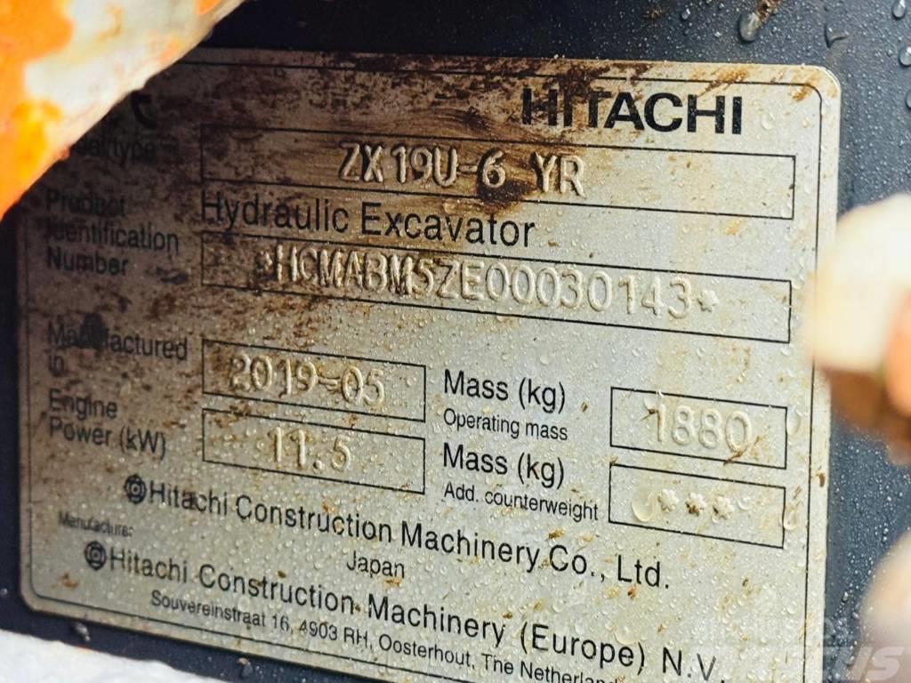 Hitachi ZX 19 U-6 Mini ekskavatoriai < 7 t
