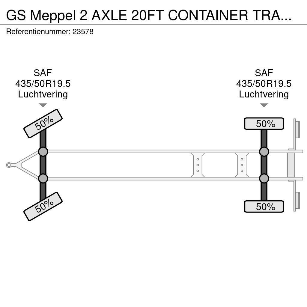 GS Meppel 2 AXLE 20FT CONTAINER TRANSPORT TRAILER Konteinerių priekabos