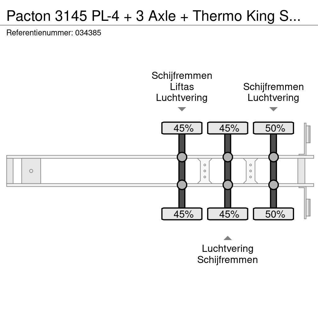 Pacton 3145 PL-4 + 3 Axle + Thermo King SMX SR Puspriekabės su izoterminiu kėbulu